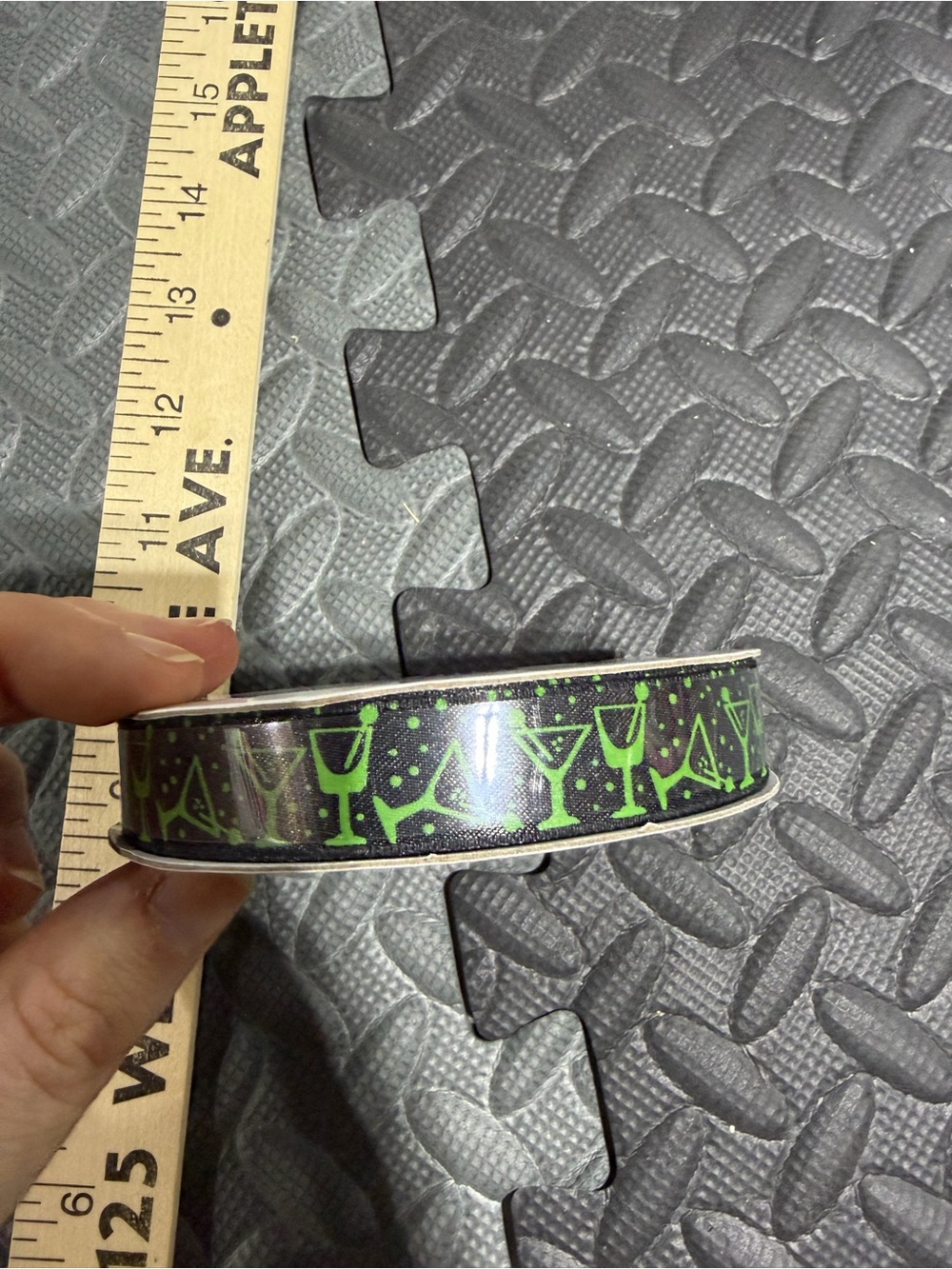 NWT Black and Green Martini Ribbon, 15 feet